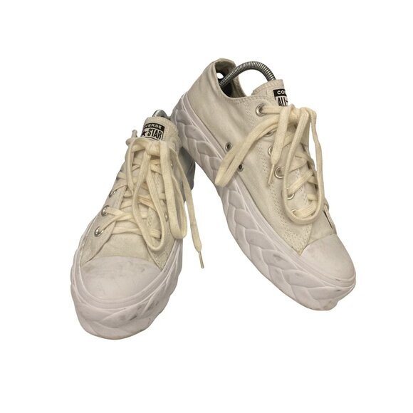 Converse All Star 568895 Women's size 9 White Canvas Platform Sneakers shoe - Picture 1 of 8